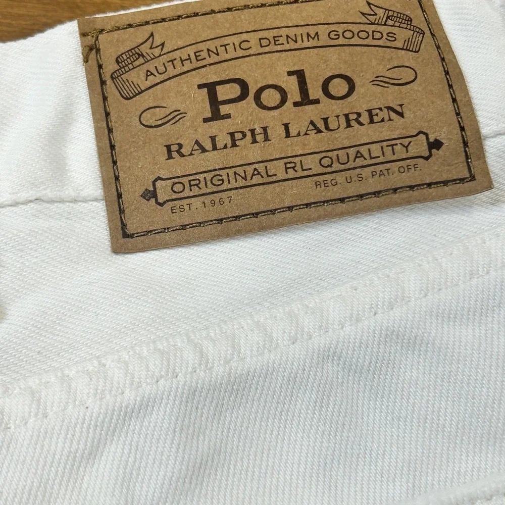 Polo Ralph Lauren Shorts Mens 40 White Vintage Classic Fit Denim 9 Inseam NWT